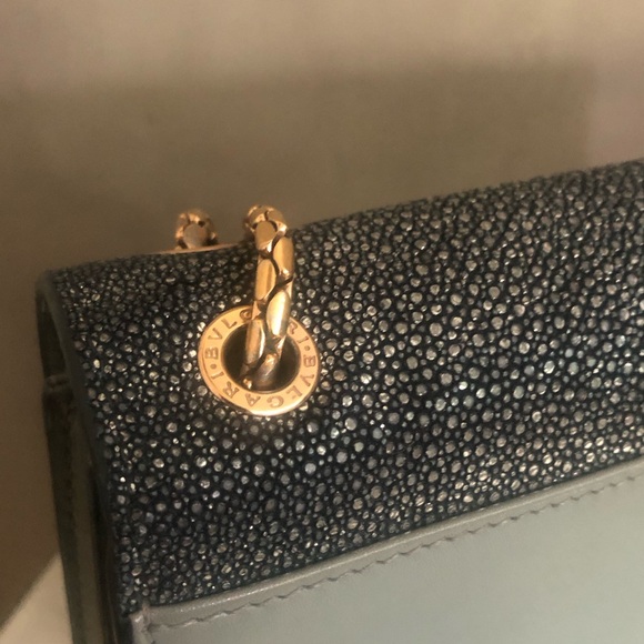 BVLGARI serpenti forever Galuchat medium flap bag - Picture 5 of 11